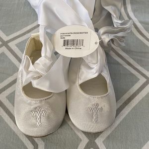Mud pie Satin Baptism Shoes NWT